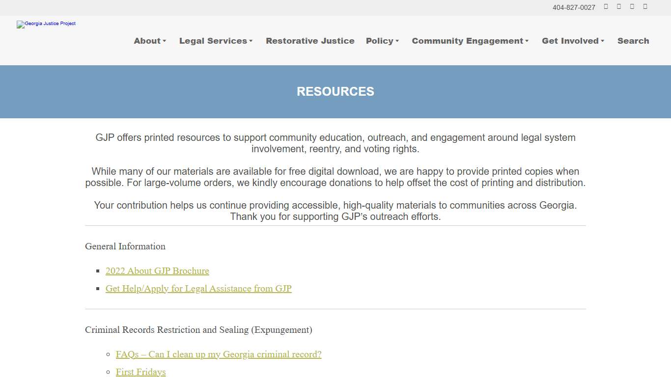 Resources - Georgia Justice Project